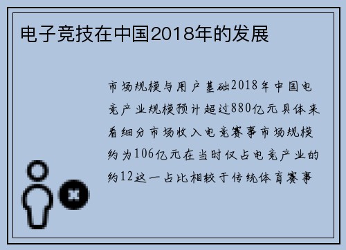 电子竞技在中国2018年的发展